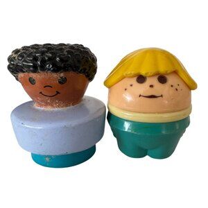 2 Fisher Price Little People boy 1993 & Little Tikes Doddle Tots girl